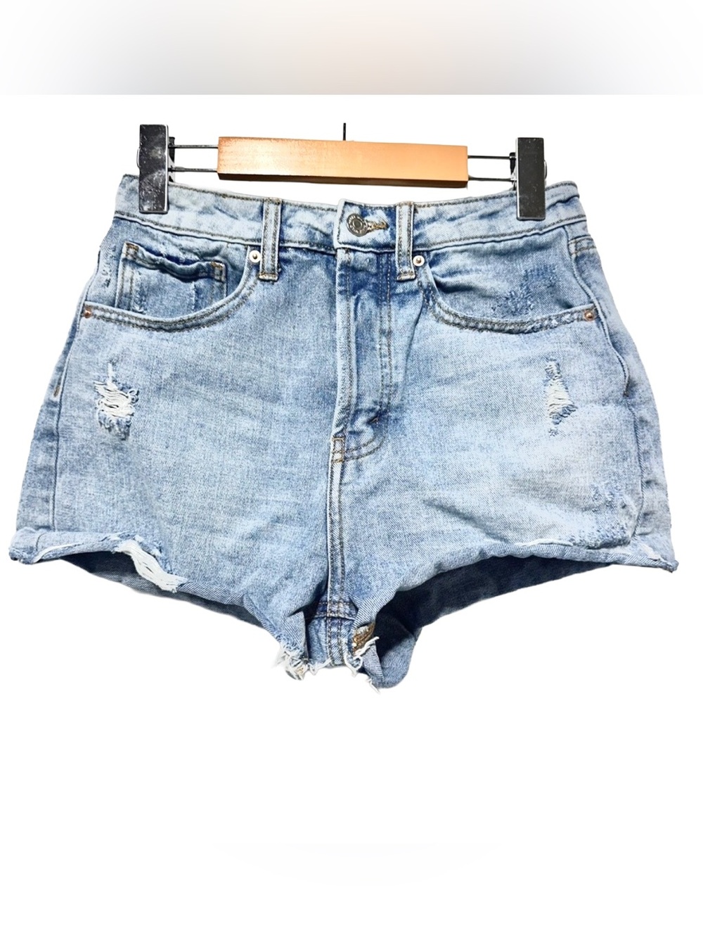 WILD FABLE Light Wash Distressed Cutoff Denim Shorts Festival Y2K